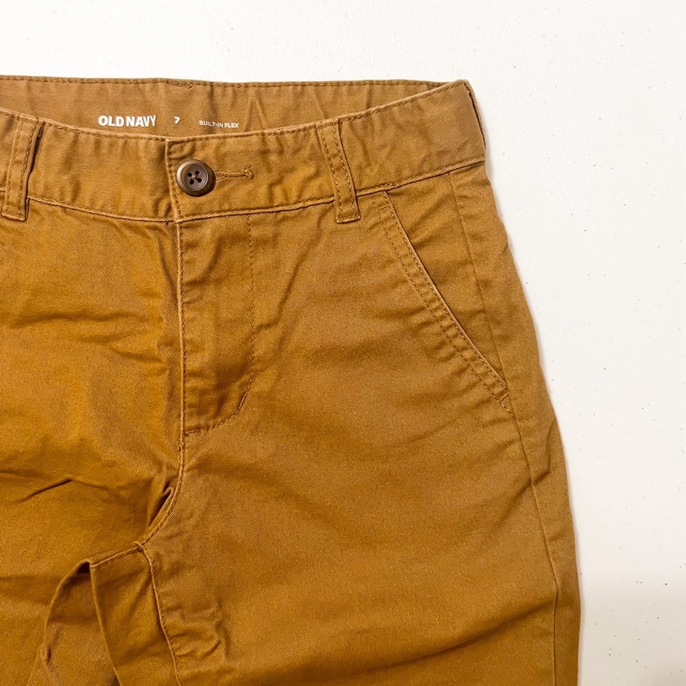 Old Navy Boys Knee Length Straight Twill Shorts - Tan, Size 7 - Picture 4 of 8